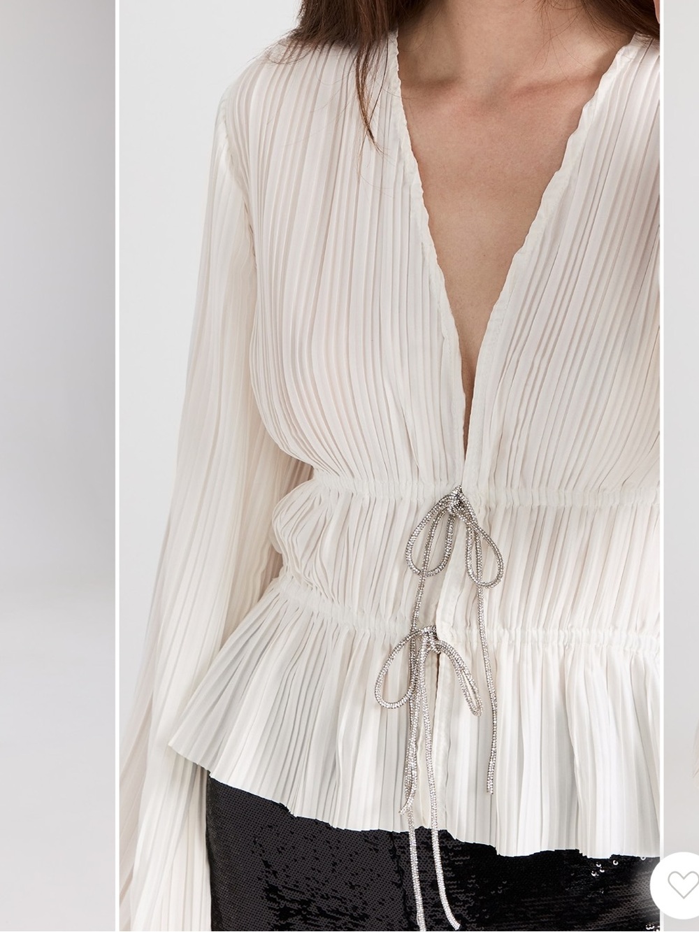 WAYF Tie Front Blouse